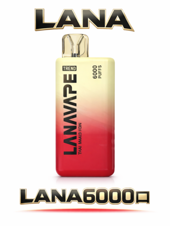 LANA 6000口拋棄式電子煙 可充電 8ml大容量 550mAh Type-C快充 3%丁鹽 Mesh霧化 商務質感 多口味水果 台灣現貨