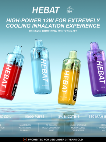Hebat 喜貝 15000口拋棄式電子煙 一萬五千次激爽吸吮 3%精準擊喉感 650mAh極速快充 每一口都是澎湃濃郁的味蕾盛宴 台灣現貨